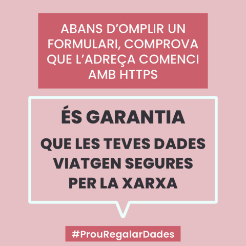 Banner de la campanya #ProuRegalarDades