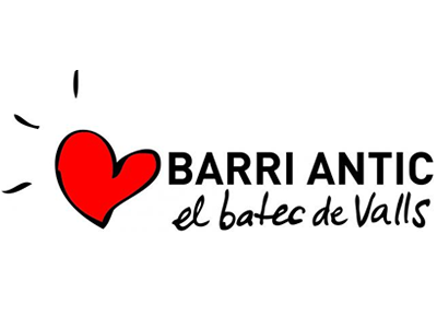 Imatge amb un cor i amb el text "Barri Antic, el batec de Valls"