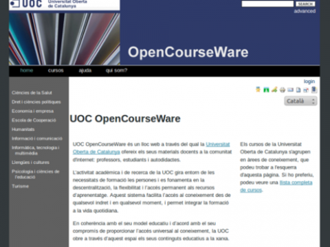 Captura de la plana web UOC OpenCourseWare