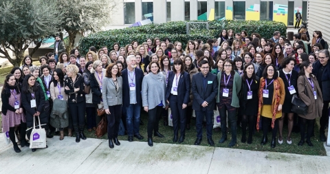 El 7 de febrer les dones que participen en '100tífiques' es van trobar a Barcelona