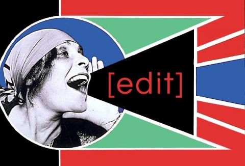 Illustration showing a woman encouraging to "edit"