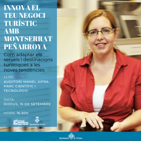 Cartell del curs "Innova el teu negoci turístic" amb Montserrat Peñarroya