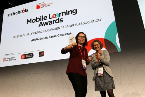 Moment de la cerimònia de lliurament de premis del mSchools Mobile Learning Awards 2017