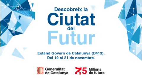 Banner de l'estand de la Generalitat de Catalunya durant l'Smart City Expo 2019