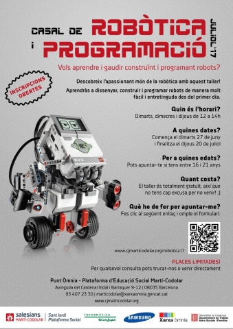 Summer camp of robotics and programming, in the Òmnia Martí Codolar