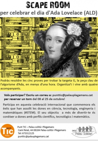 Cartell del 'scape room' sobre dones i STEM del Punt TIC Palau-solità i Plegamans