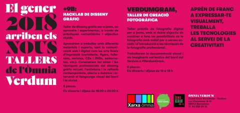 Cartel de los talleres creativos en el Òmnia Verdum