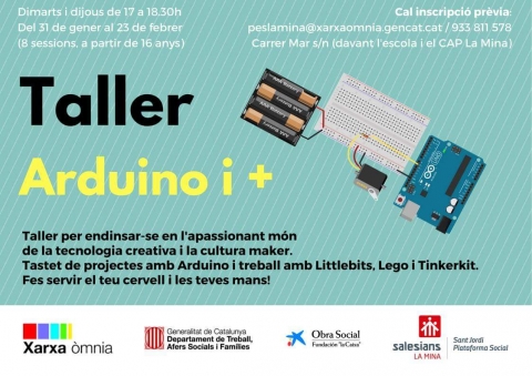 Taller Arduino i +, en l'Òmnia PES La Mina