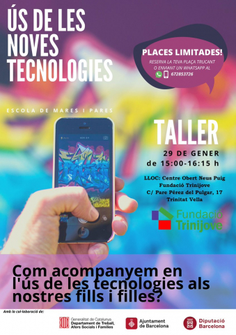 Cartell del taller d'ús de les noves tecnologies de la Fundació Trini Jove