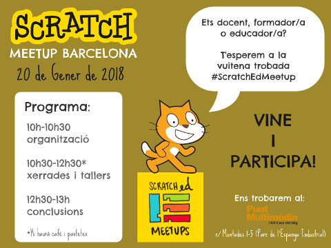 Cartel del 8º encuentro ScratchEd Meetup Barcelona