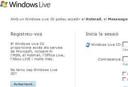 Diversos serveis de Windows Live, en català