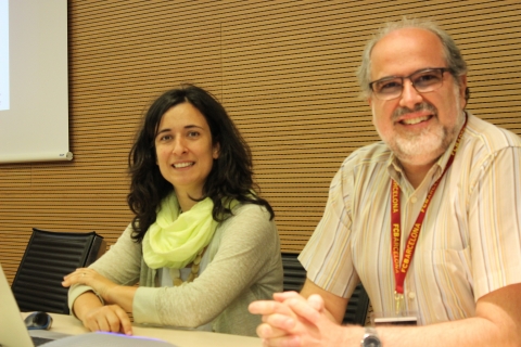 Moment del webinar amb Marta Massagué i Ricard Faura