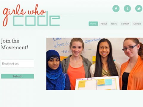 Captura de la plana web de Girls Who Code