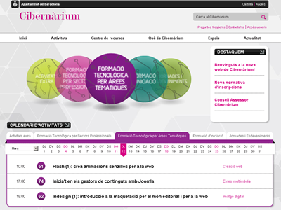 Captura de la plana web del Cibernàrium
