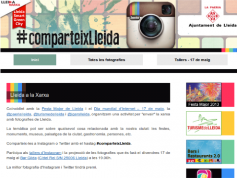 Captura de la plana web #comparteixLleida
