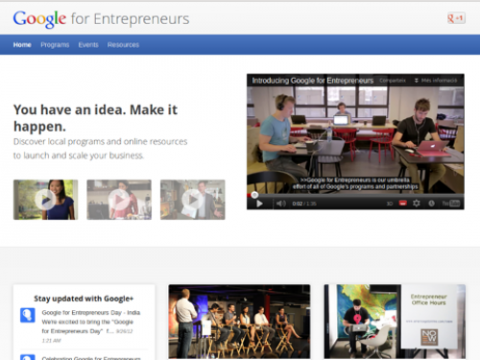 Captura de la plana web Google for Entrepreneurs