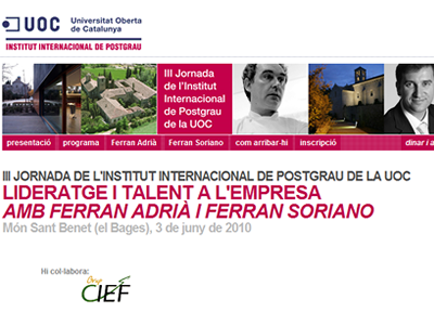 III Jornada de l'Institut Internaciona de Postgrau de la UOC: Lieratge i talent a l'empresa