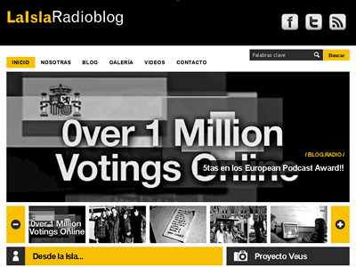 Captura de la portada del web de La Isla Radioblog