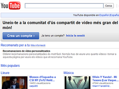 YouTube en català