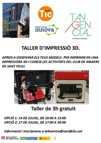 Taller de impresión 3D, en Sant Feliu de Llobregat
