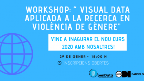 Cartell del workshop "Visual data aplicada a la reserva en violència de gènere"