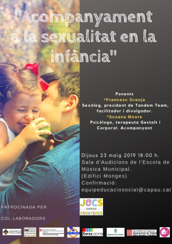 Poster to disseminate the talk on sexuality and education in the Òmnia de la Seu d'Urgell