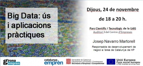 Charla sobre Big Data, en el ciclo de nuevas tendencias y empresa de Girona Emprèn