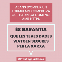Banner de la campanya #ProuRegalarDades