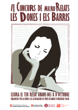 Cartell del II Concus de microrelats "Les Dones i els Barris"
