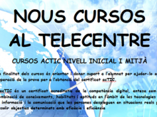 Part del cartell: Nous cursos ACTIC al Punt TIC del Solsonès